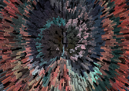 Ilustration in 3d of coloured texture forming a background or art decoration