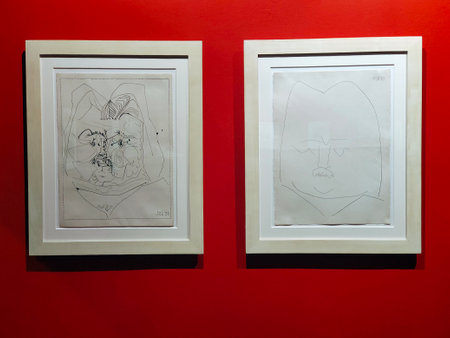 Malaga, Spain-Octuber 2022. Picasso Museum in Malaga province. You can see detail of cubism art.のeditorial素材