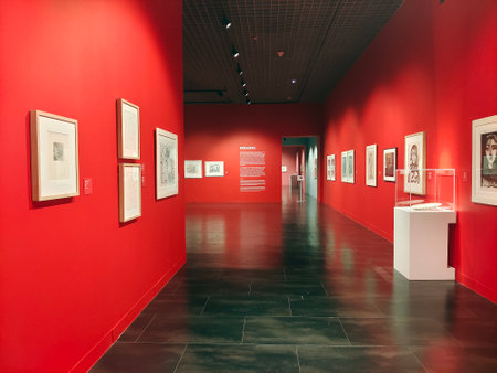 Malaga, Spain-Octuber 2022. Picasso Museum in Malaga province. You can see detail of cubism art.のeditorial素材