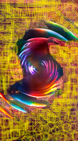 Ilustration of coloured texture forming a background or art decoration