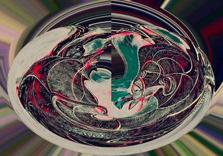 Illustration of coloured texture forming a backgroundの写真素材