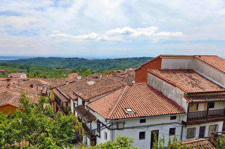 Village in the mountains of Villanueva de la Vera in the mountains of Extremadura in Spainの写真素材