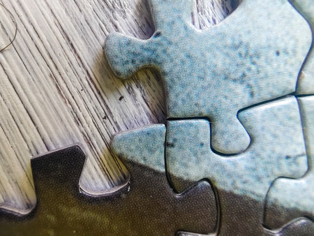 Puzzle pieces of Picasso styles in a white backgroundの写真素材