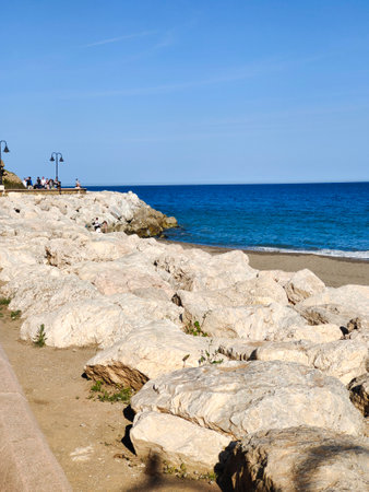 Shore of the mediterranean coast in the south of Spain in a sunny day