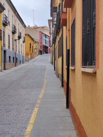 Town in Avila province in the center of Spain in a cloudy dayの写真素材