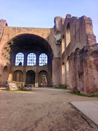 Via apia of ancient civilization in the center of romeの写真素材