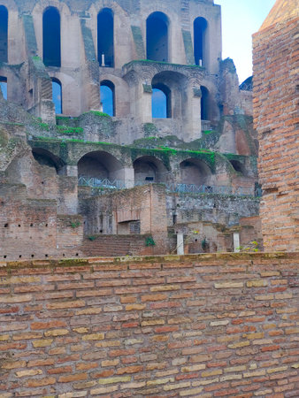 Via apia of ancient civilization in the center of romeの写真素材
