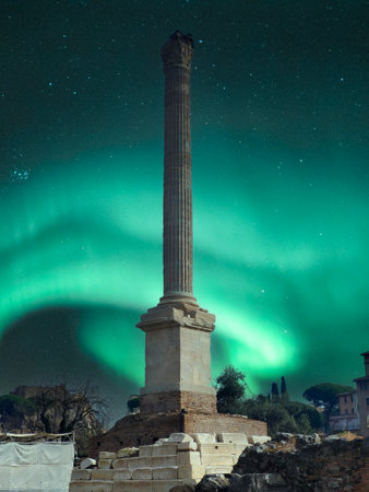 Via apia of ancient civilization in the center of romeの写真素材