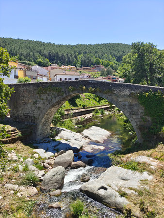 Bridge in the river in a sunny dayの写真素材
