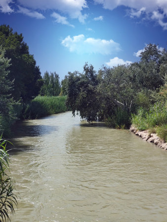 River in Cieza in the south of Spain in a sunny day