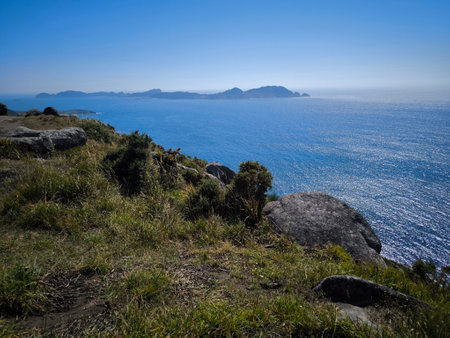 Mountains ner the sea in te north of Spain in a sunny dayの写真素材