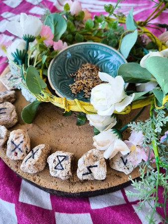 Celtics runes forming a background