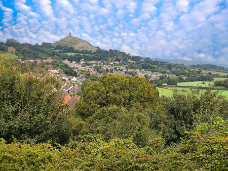 Meadows in the south of England in a cloudy dayの写真素材