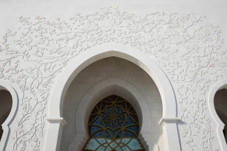 Decoration on Famous Abu Dhabi Sheikh Zayed Mosque, UAEの写真素材