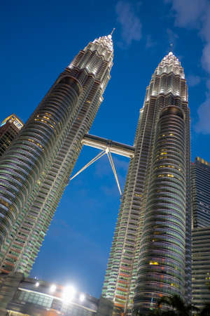KUALA LUMPUR,MALAYSIA - FEB 20, 2016: The Petronas Towers,Petronas Twin Towers are twin skyscrapers in Kuala Lumpur, Malaysia.のeditorial素材