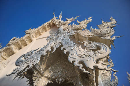 Wat Rong Khun Gable Closed Upの写真素材
