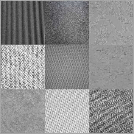 Collage of monochromatic gray squares with different patternsの写真素材