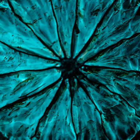 Negative inversion of a cutaway closeup of a lemonの写真素材