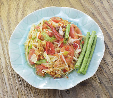 hot and spicy papaya saladの写真素材