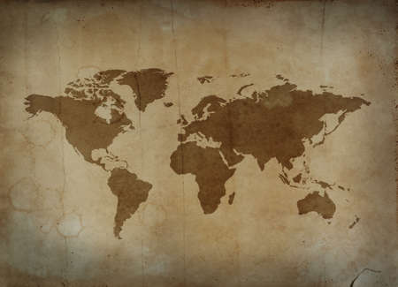 vintage map of the worldの写真素材