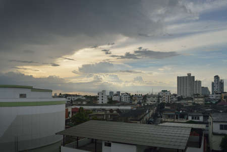 Cityscape at sunset in Bangkok, Thailandの写真素材