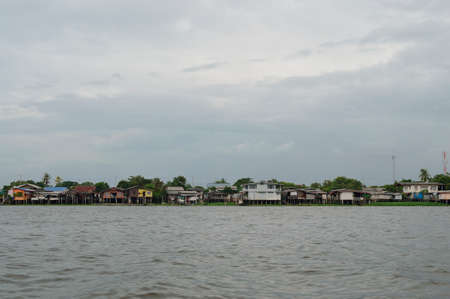 The riverfront village in Bangkok,Thailandの写真素材