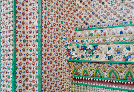 Tile Art of Thai Pagoda at Grand Palace,Bangkok,Thai land.の写真素材