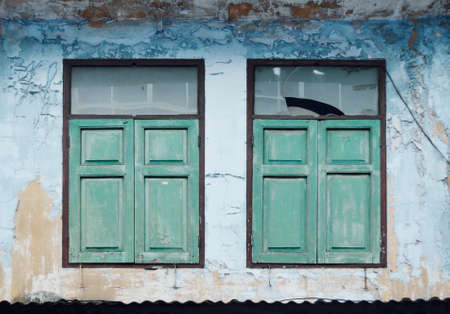 Window at ancient building, Bangkok, Thailand