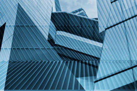 Glass of modern tower for business backgroundの写真素材