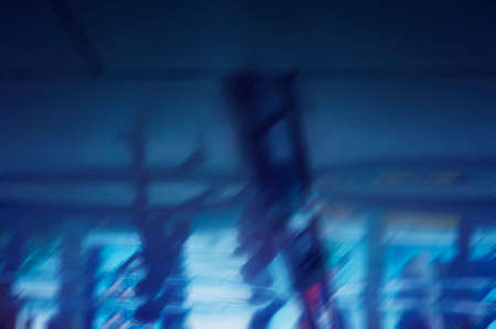 urban scene big city walking people abstract background blur motion