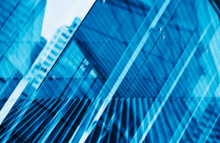 Glass of modern tower for business backgroundの写真素材