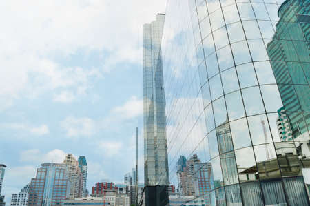 Tower window for business background in Bangkok, Thailandの写真素材