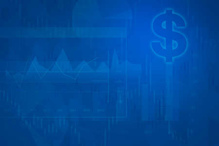 Dollar symbol on business graph, Money conceptの写真素材