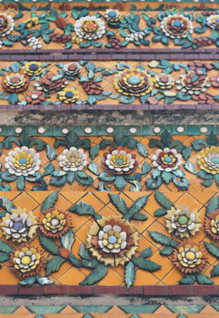 Tile Art of Thai Pagoda.の写真素材