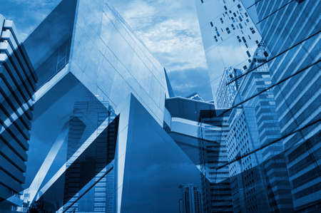 Reflection of modern tower for business backgroundの写真素材