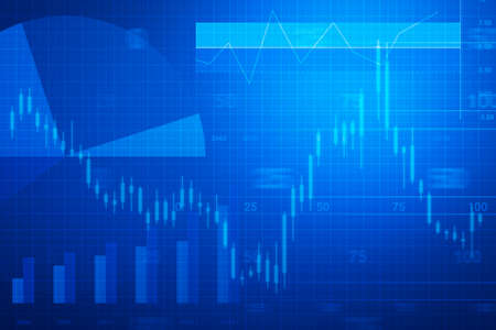 Financial and business chart and graphs for business backgroundの写真素材