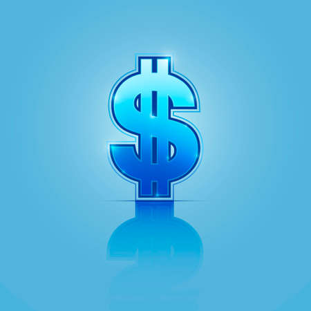 blue dollar icon on light blue backgroundのイラスト素材
