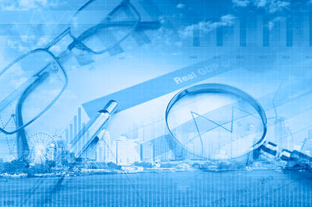 Collage of various business elements, success conceptの写真素材