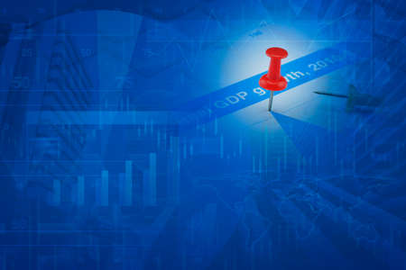 Red pin on city background success の写真素材