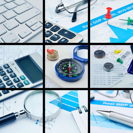 Business collage pictures finance and success concept