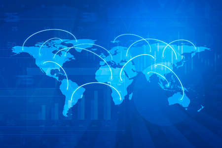 Global business connection concept on financial graph の写真素材