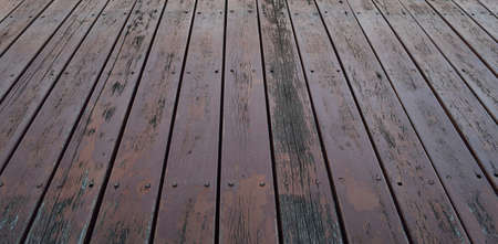 Texture of old brown wooden boards floor