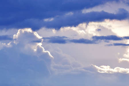Beautiful sunset sky with clouds, Summer background