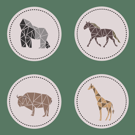 Triangle wildlife big animalsのイラスト素材