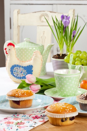 Easter table settingsの写真素材
