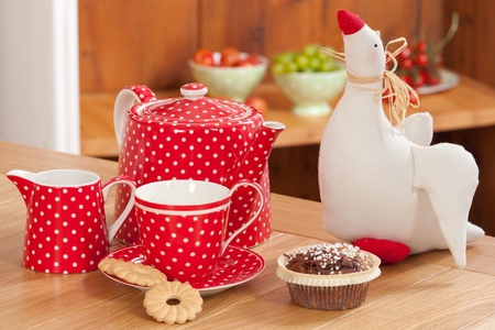 Red tea setの写真素材