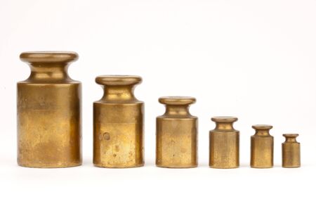 A row of weightsの写真素材