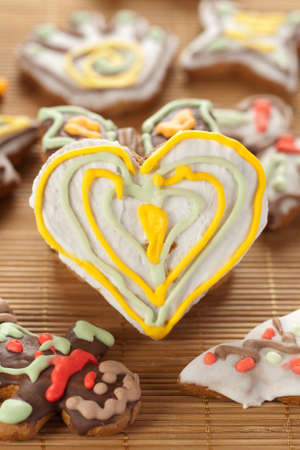 Heart shape gingerbreadの写真素材