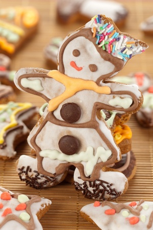Man made with gingerbread の写真素材