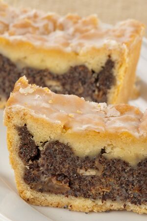Poppy-seed cake, closeupの写真素材